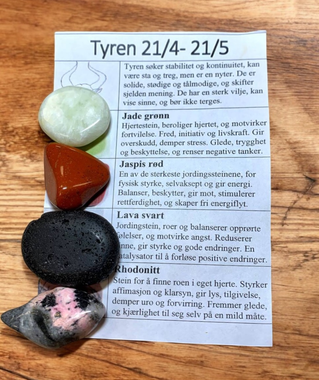 Tyren Stenene - Horoskop - Stjernetegn - Gryta Sanseri